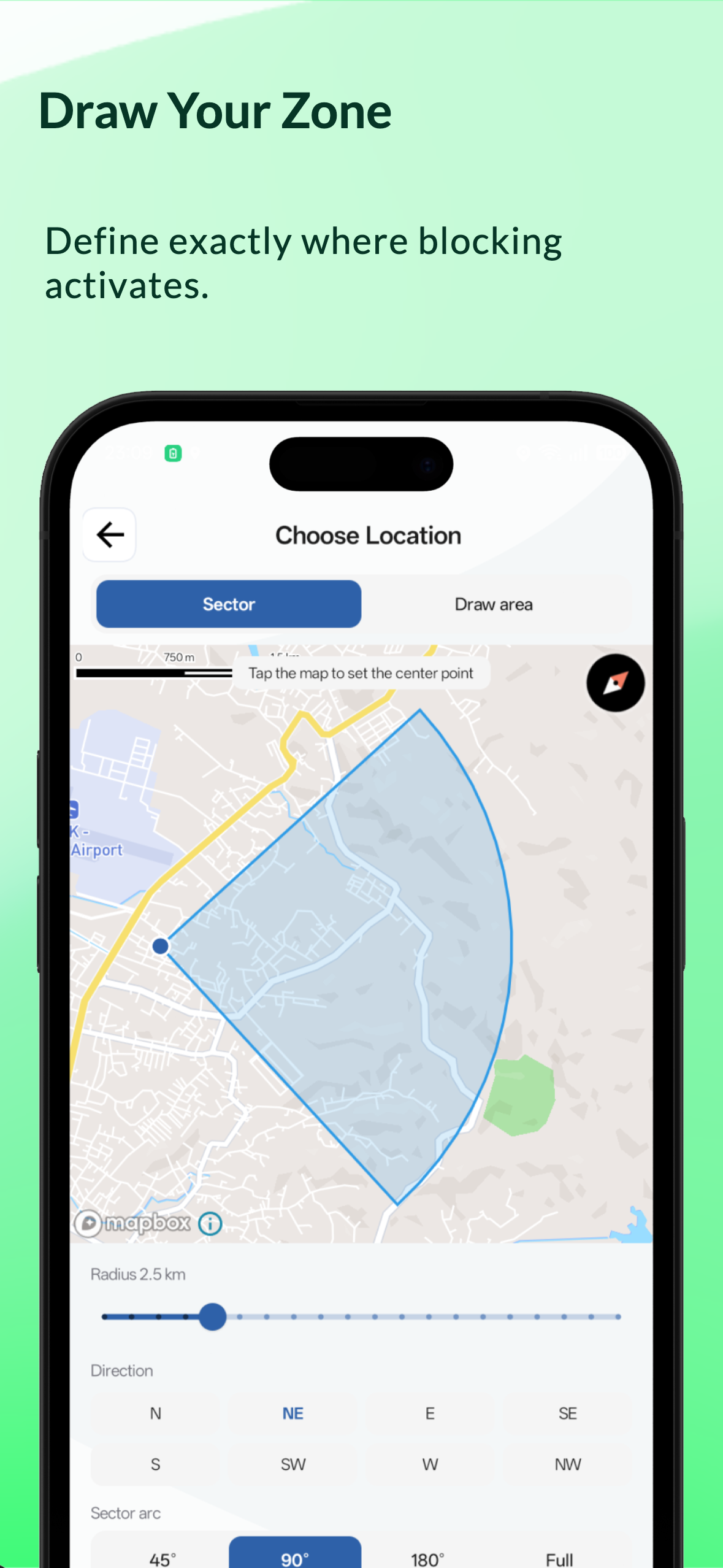 Draw your zone on the map